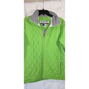 COLUMBIA Sportswear Womens Quilted Jacket Coat Neon Green Size Large